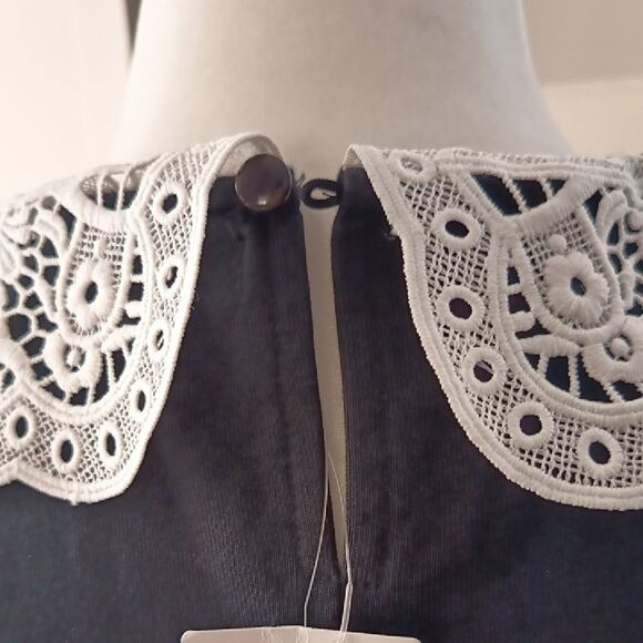 ⚫Black Sweater with Lace Collar - Picture 5 of 7